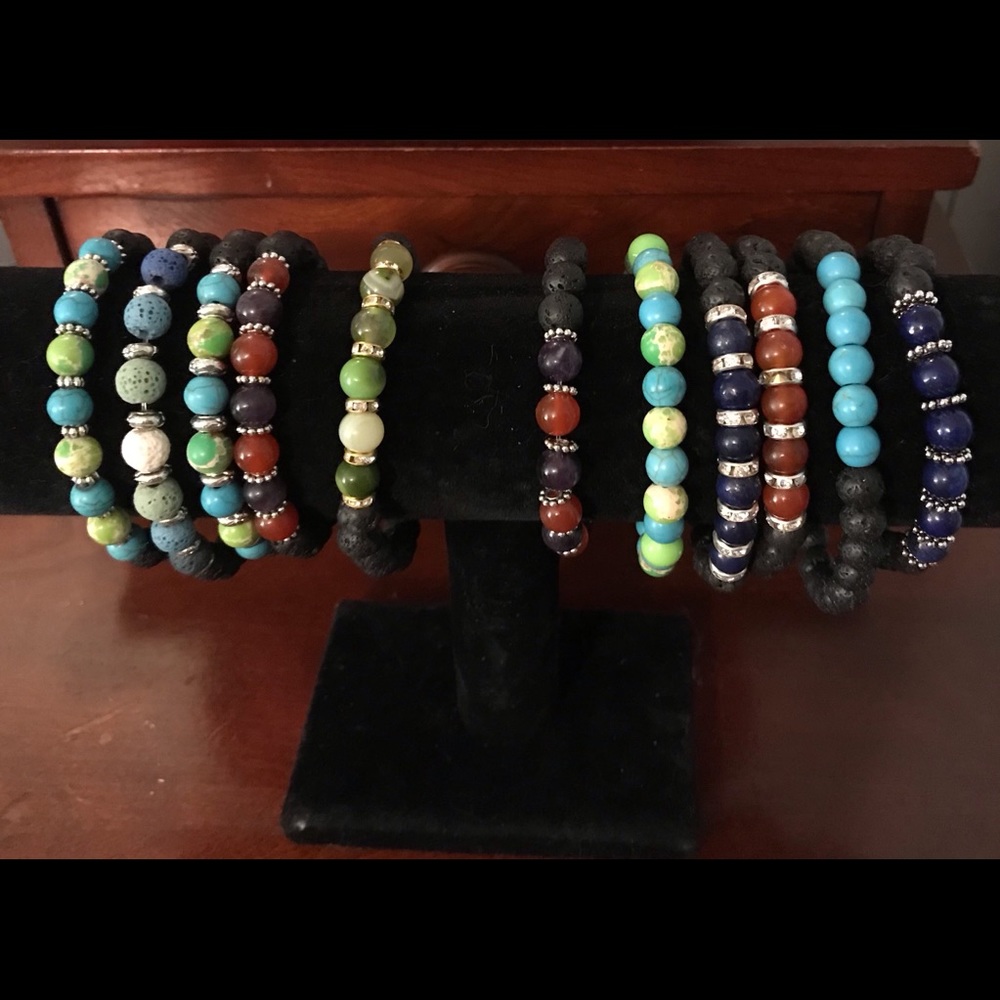 Lava Bead Stretch Bracelets